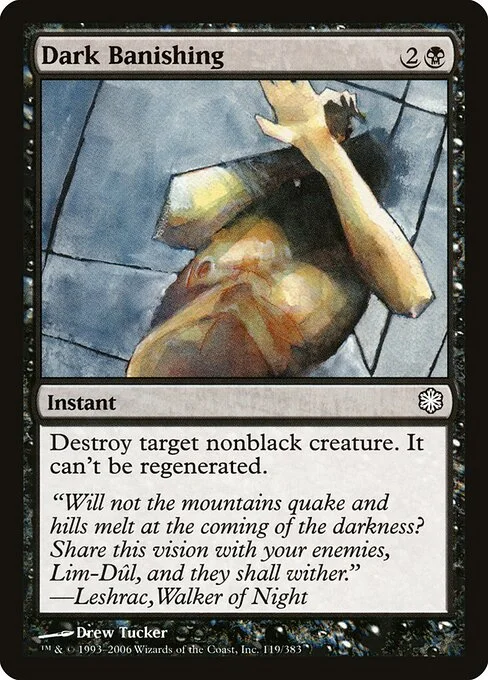 Dark Banishing, carta Magic di tipo Instant illustrata da Drew Tucker