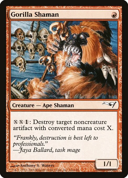Gorilla Shaman, carta Magic di tipo Creature — Ape Shaman illustrata da Anthony S. Waters