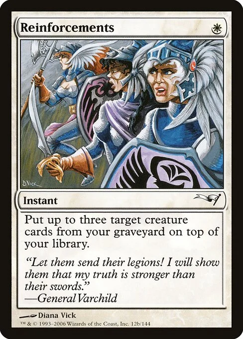 Reinforcements, carta Magic di tipo Instant illustrata da Diana Vick
