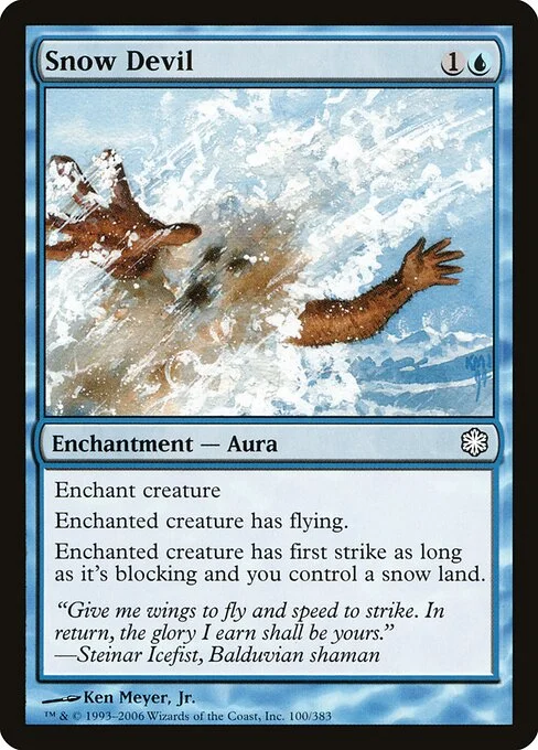 Snow Devil, carta Magic di tipo Enchantment — Aura illustrata da Ken Meyer, Jr.