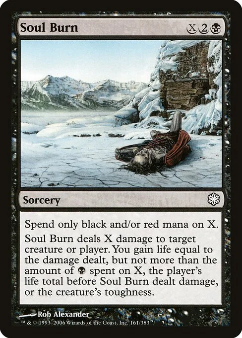 Soul Burn, carta Magic di tipo Sorcery illustrata da Rob Alexander