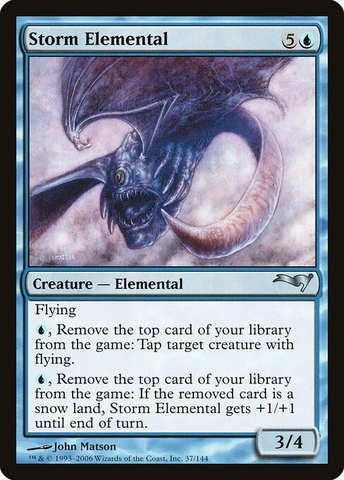 Storm Elemental, carta Magic di tipo Creature — Elemental illustrata da John Matson