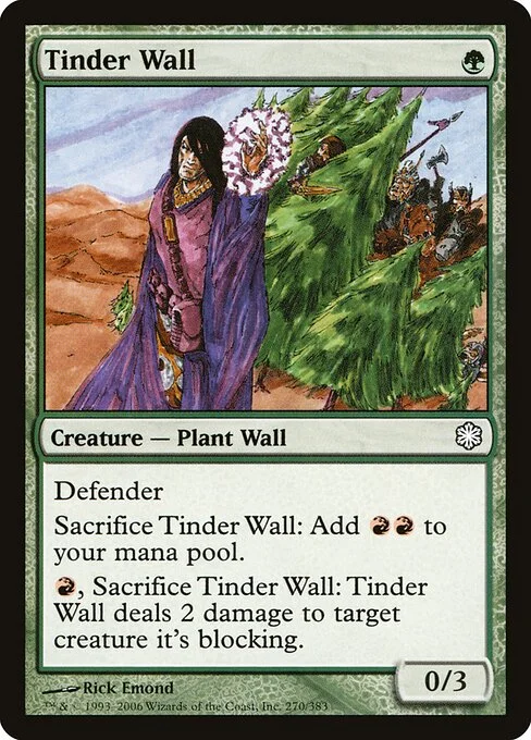 Tinder Wall, carta Magic di tipo Creature — Plant Wall illustrata da Rick Emond