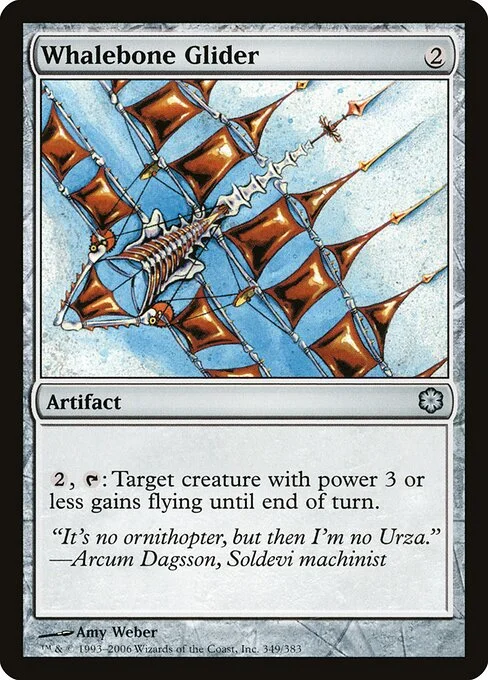 Whalebone Glider, carta Magic di tipo Artifact illustrata da Amy Weber