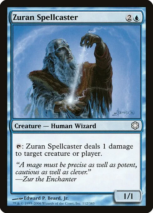 Zuran Spellcaster, carta Magic di tipo Creature — Human Wizard illustrata da Edward P. Beard, Jr.