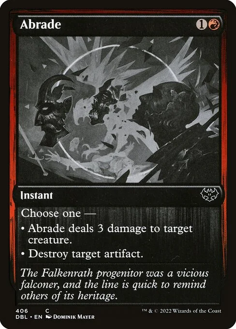 Abrade, carta Magic di tipo Instant illustrata da Dominik Mayer