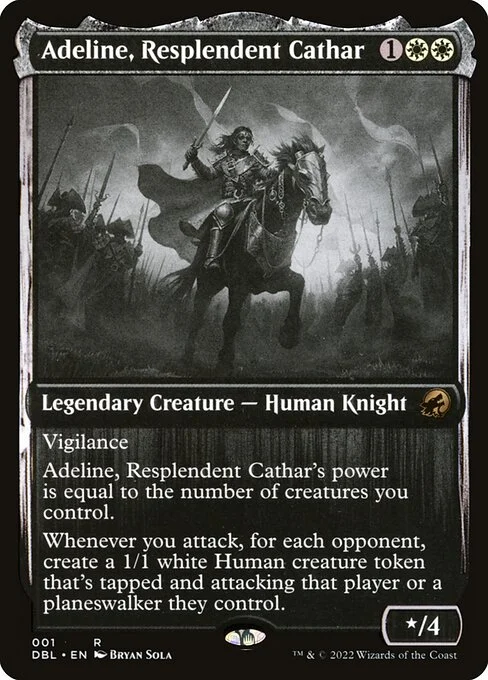 Adeline, Resplendent Cathar, carta Magic di tipo Legendary Creature — Human Knight illustrata da Bryan Sola
