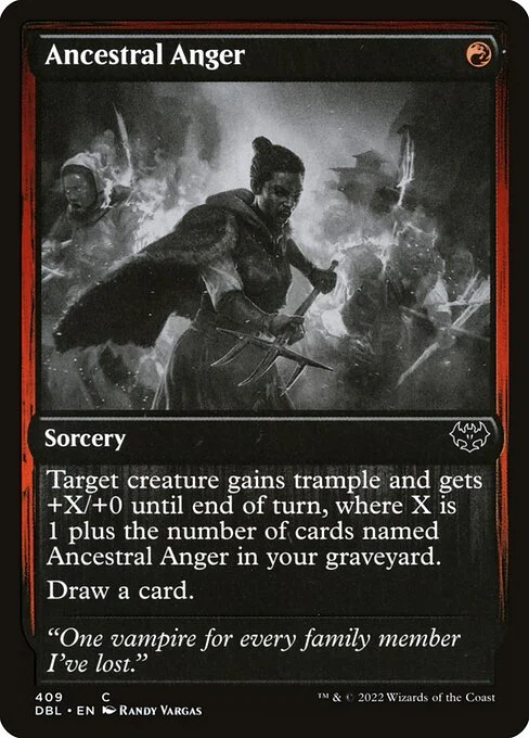 Ancestral Anger, carta Magic di tipo Sorcery illustrata da Randy Vargas