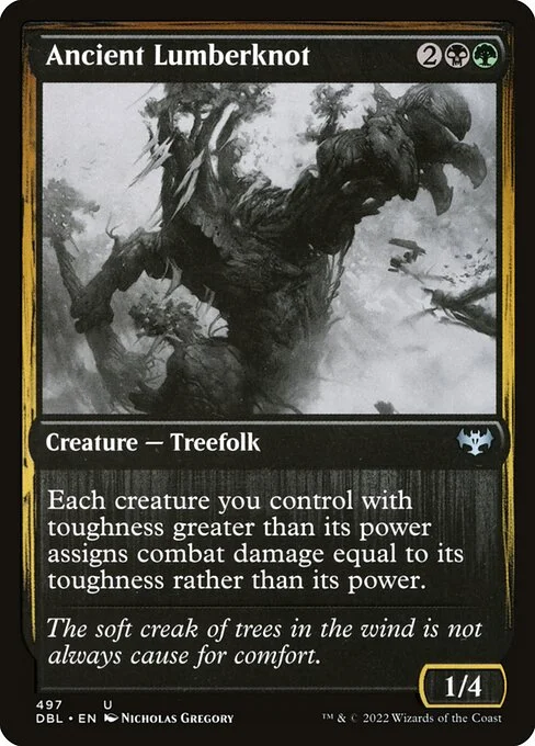 Ancient Lumberknot, carta Magic di tipo Creature — Treefolk illustrata da Nicholas Gregory