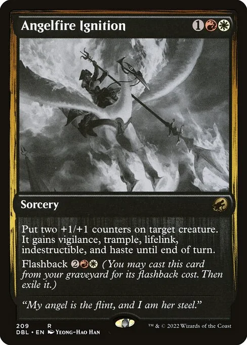 Angelfire Ignition, carta Magic di tipo Sorcery illustrata da Yeong-Hao Han