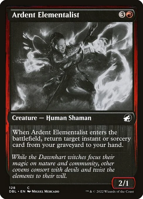 Ardent Elementalist, carta Magic di tipo Creature — Human Shaman illustrata da Miguel Mercado
