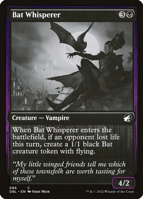 Bat Whisperer, carta Magic di tipo Creature — Vampire illustrata da Jodie Muir