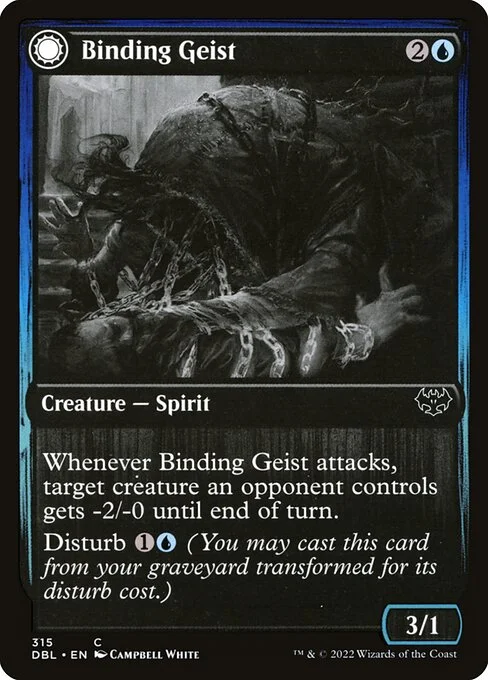 Binding Geist // Spectral Binding, carta Magic di tipo Creature — Spirit // Enchantment — Aura illustrata da Campbell White