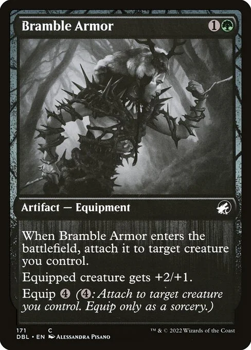 Bramble Armor, carta Magic di tipo Artifact — Equipment illustrata da Alessandra Pisano