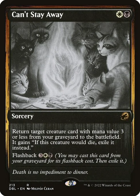 Can't Stay Away, carta Magic di tipo Sorcery illustrata da Milivoj Ćeran