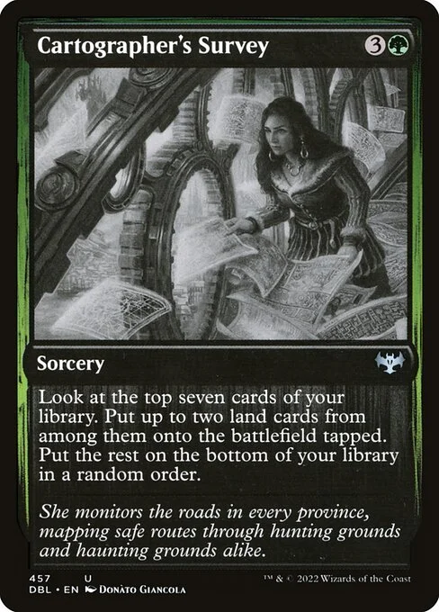 Cartographer's Survey, carta Magic di tipo Sorcery illustrata da Donato Giancola