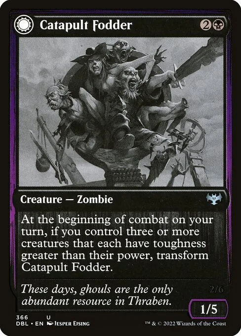 Catapult Fodder // Catapult Captain, carta Magic di tipo Creature — Zombie // Creature — Zombie illustrata da Jesper Ejsing