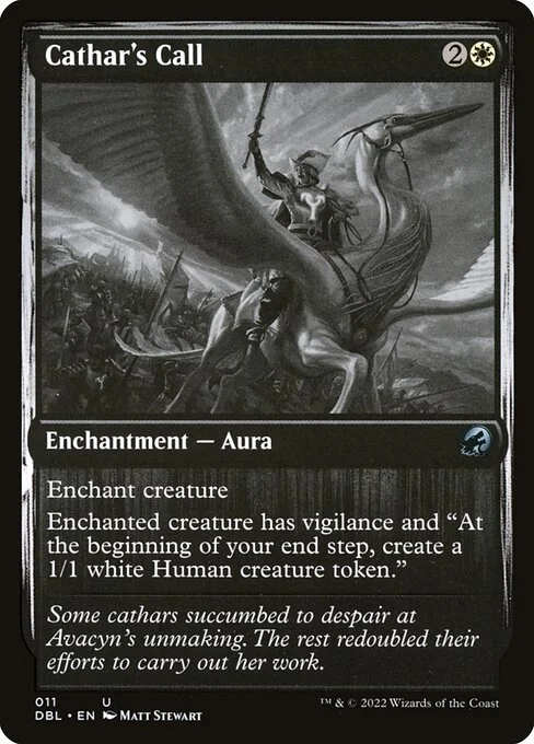 Cathar's Call, carta Magic di tipo Enchantment — Aura illustrata da Matt Stewart