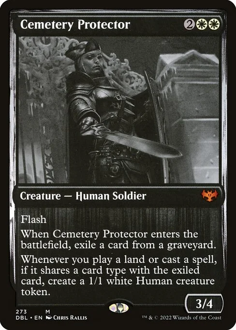 Cemetery Protector, carta Magic di tipo Creature — Human Soldier illustrata da Chris Rallis