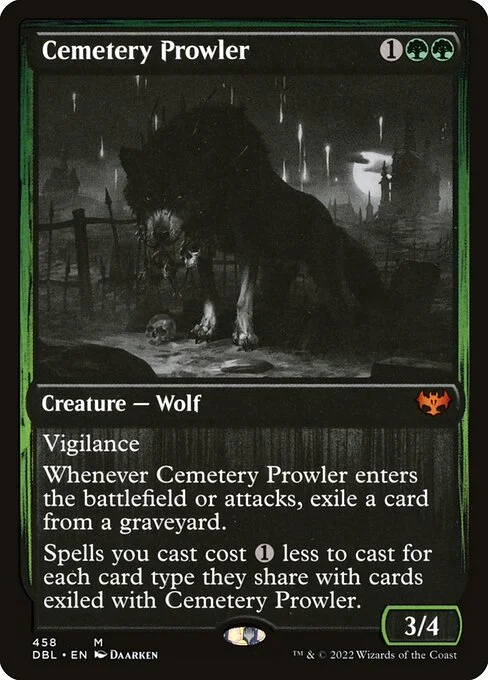 Cemetery Prowler, carta Magic di tipo Creature — Wolf illustrata da Daarken