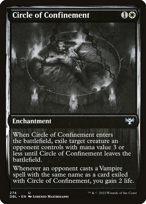 Circle of Confinement, carta Magic di tipo Enchantment illustrata da Lorenzo Mastroianni