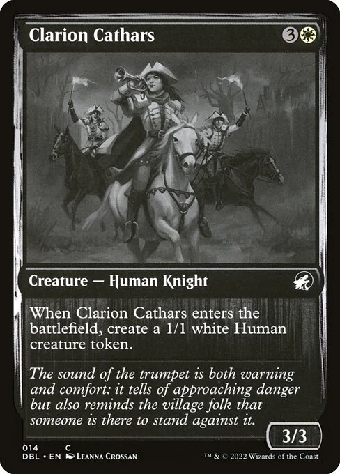 Clarion Cathars, carta Magic di tipo Creature — Human Knight illustrata da Leanna Crossan
