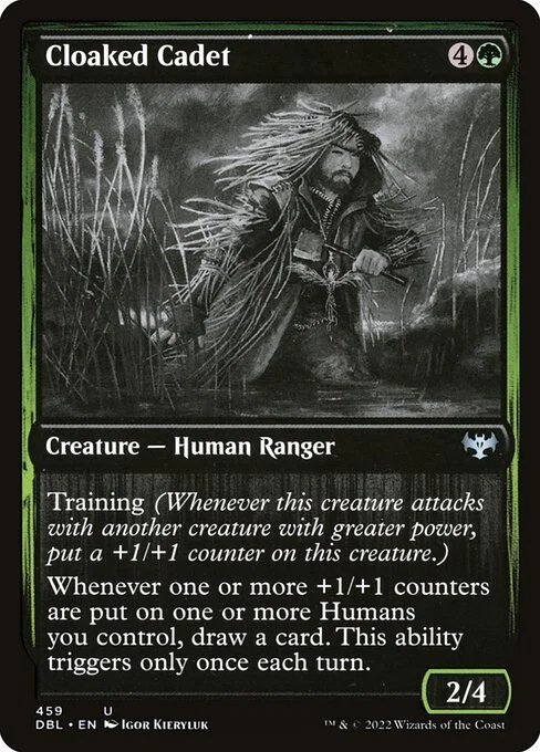 Cloaked Cadet, carta Magic di tipo Creature — Human Ranger illustrata da Igor Kieryluk
