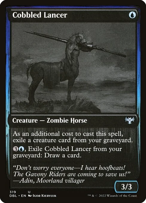 Cobbled Lancer, carta Magic di tipo Creature — Zombie Horse illustrata da Igor Kieryluk