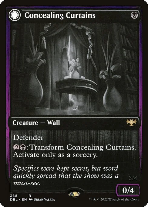 Concealing Curtains // Revealing Eye, carta Magic di tipo Creature — Wall // Creature — Eye Horror illustrata da Brian Valeza