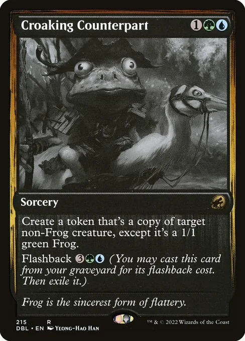 Croaking Counterpart, carta Magic di tipo Sorcery illustrata da Yeong-Hao Han