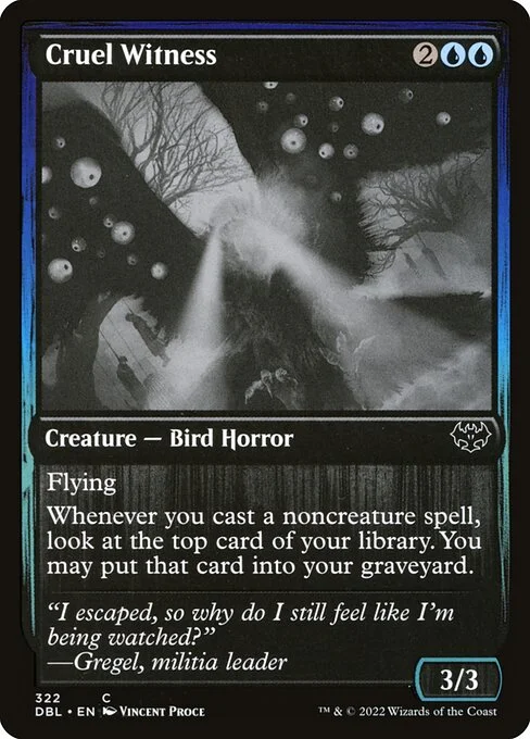 Cruel Witness, carta Magic di tipo Creature — Bird Horror illustrata da Vincent Proce