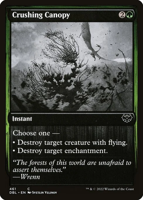 Crushing Canopy, carta Magic di tipo Instant illustrata da Svetlin Velinov