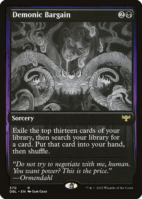 Demonic Bargain, carta Magic di tipo Sorcery illustrata da Sam Guay