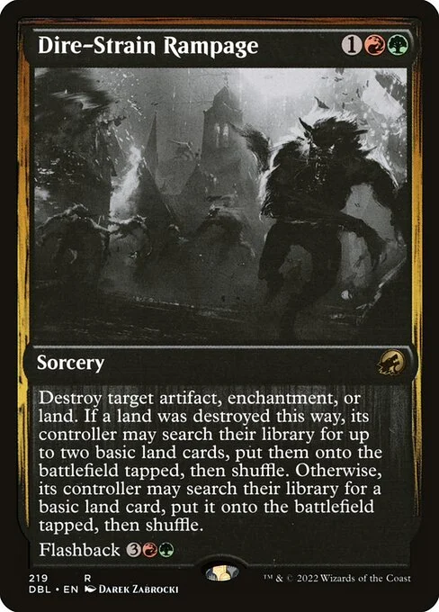 Dire-Strain Rampage, carta Magic di tipo Sorcery illustrata da Darek Zabrocki