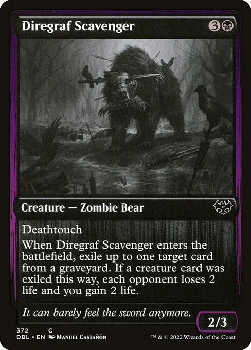 Diregraf Scavenger, carta Magic di tipo Creature — Zombie Bear illustrata da Manuel Castañón