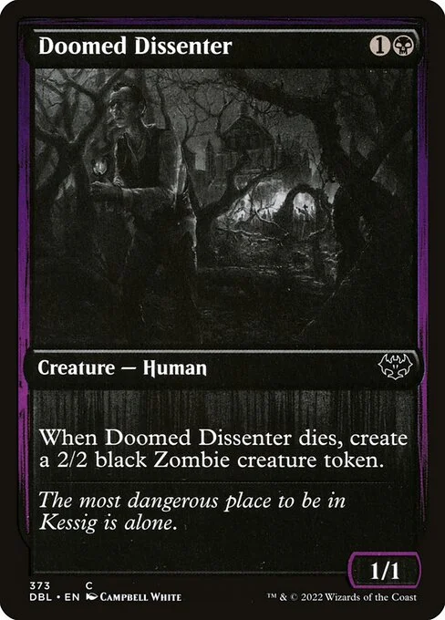Doomed Dissenter, carta Magic di tipo Creature — Human illustrata da Campbell White
