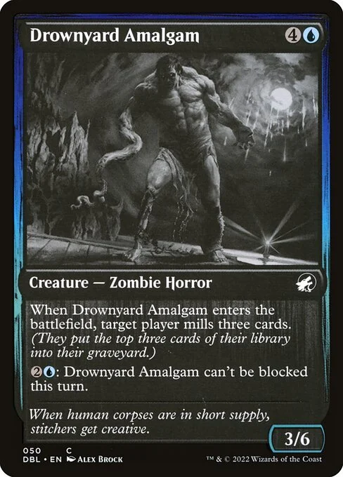 Drownyard Amalgam, carta Magic di tipo Creature — Zombie Horror illustrata da Alex Brock