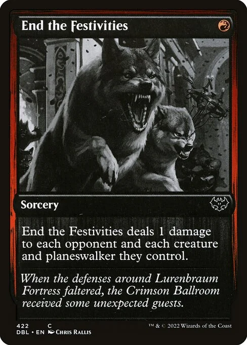 End the Festivities, carta Magic di tipo Sorcery illustrata da Chris Rallis