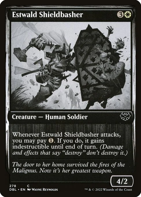Estwald Shieldbasher, carta Magic di tipo Creature — Human Soldier illustrata da Wayne Reynolds