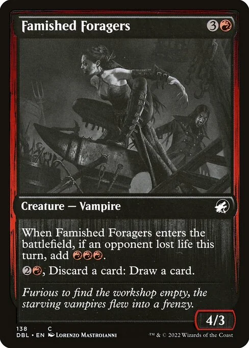 Famished Foragers, carta Magic di tipo Creature — Vampire illustrata da Lorenzo Mastroianni