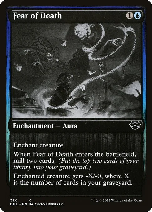 Fear of Death, carta Magic di tipo Enchantment — Aura illustrata da Anato Finnstark