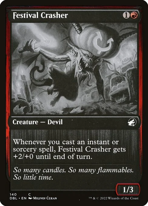 Festival Crasher, carta Magic di tipo Creature — Devil illustrata da Milivoj Ćeran