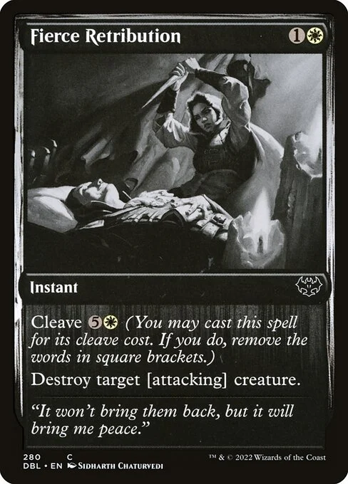 Fierce Retribution, carta Magic di tipo Instant illustrata da Sidharth Chaturvedi