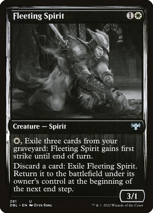 Fleeting Spirit, carta Magic di tipo Creature — Spirit illustrata da Evyn Fong