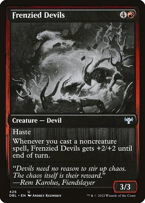 Frenzied Devils, carta Magic di tipo Creature — Devil illustrata da Andrey Kuzinskiy