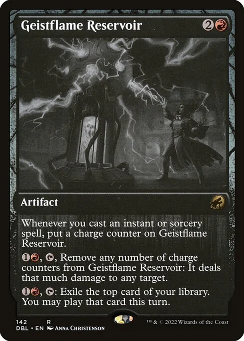 Geistflame Reservoir, carta Magic di tipo Artifact illustrata da Anna Christenson