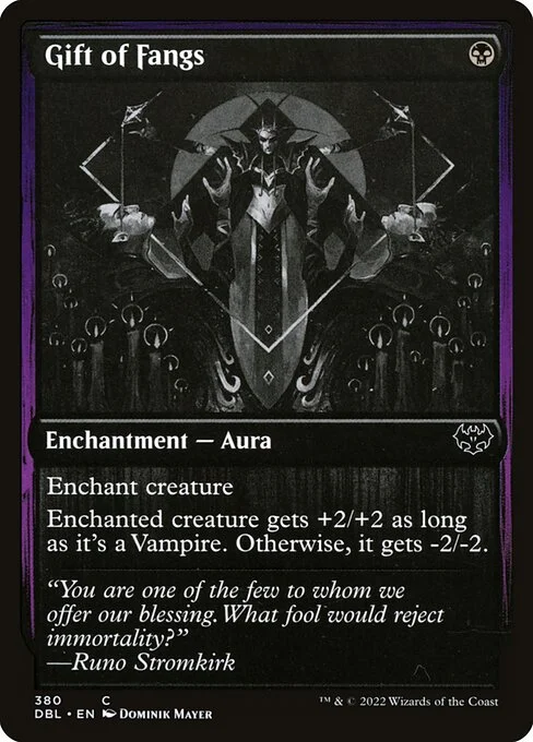 Gift of Fangs, carta Magic di tipo Enchantment — Aura illustrata da Dominik Mayer
