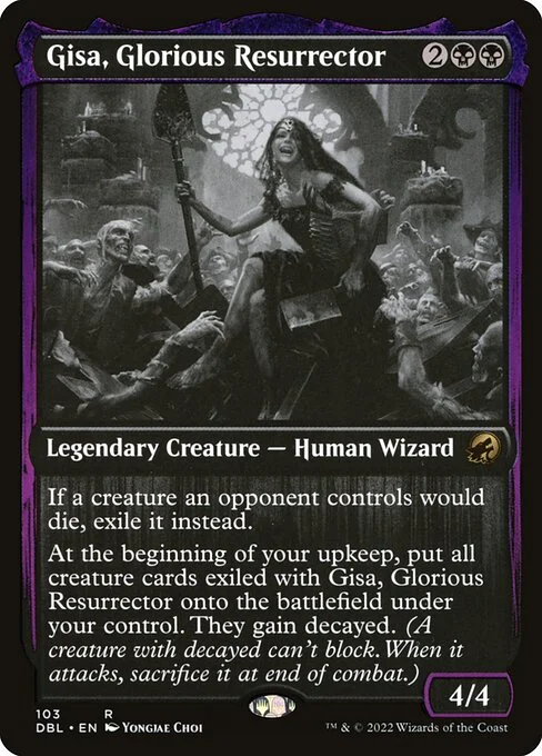 Gisa, Glorious Resurrector, carta Magic di tipo Legendary Creature — Human Wizard illustrata da Yongjae Choi