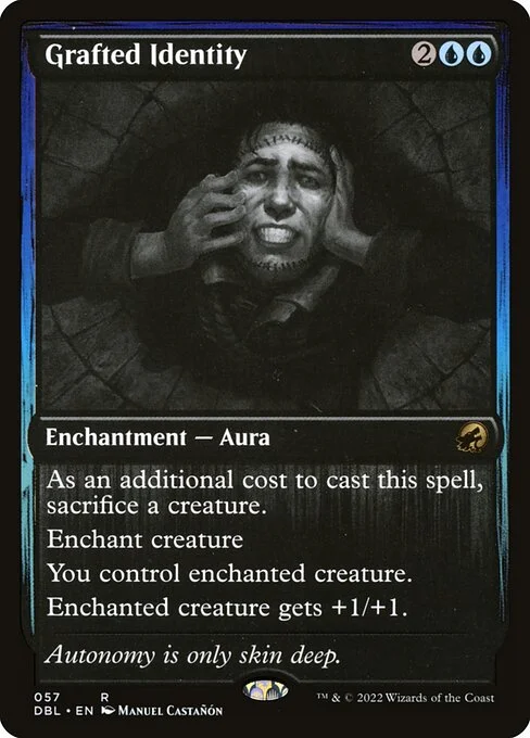 Grafted Identity, carta Magic di tipo Enchantment — Aura illustrata da Manuel Castañón