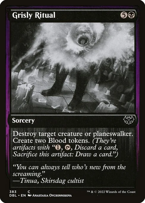 Grisly Ritual, carta Magic di tipo Sorcery illustrata da Anastasia Ovchinnikova